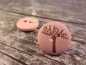 Preview: Baum Knopf Ohrstecker Holz Button wood tree rosa